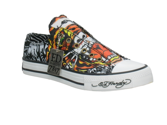 Ed Hardy Tiger Print No-Lace Sneaker