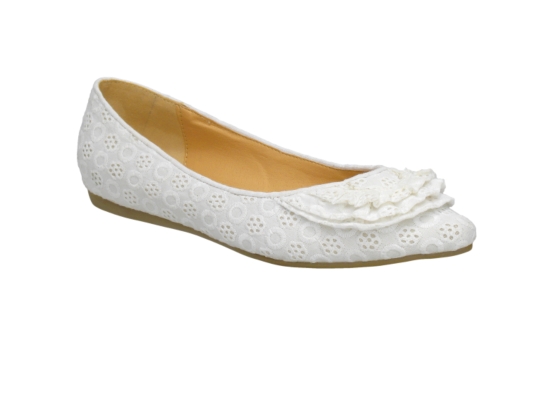 Miss Me Muse 6A Ruffled Eyelet Flat