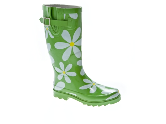 Chooka Green Daisies Rain Boot