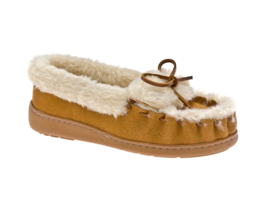 Minnetonka Women's Fur-Lined Suede Moccasin