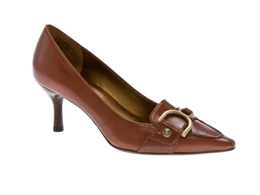Joan & David 2 Flarna Leather Buckle Pump