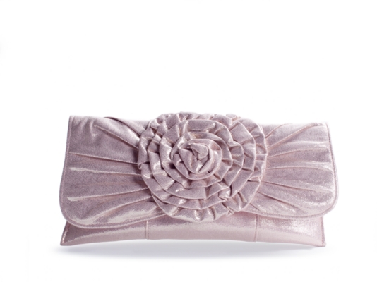 Lulu Townsend Rosette Satin Clutch