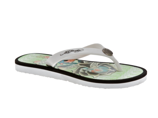 Ed Hardy Women's Rose Tattoo Printed Flip Flop