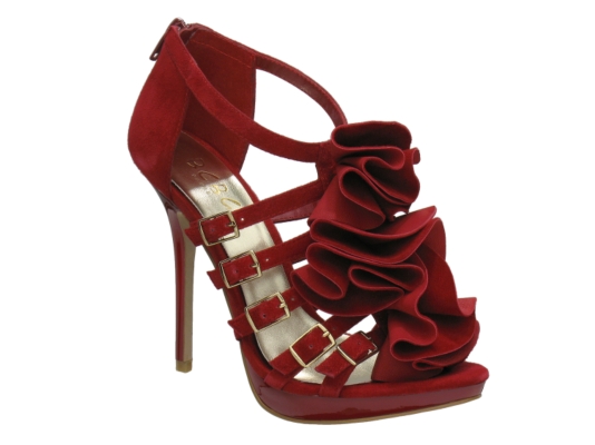 BCBG Paris Dragon Ruffled Platform Dress Sandal