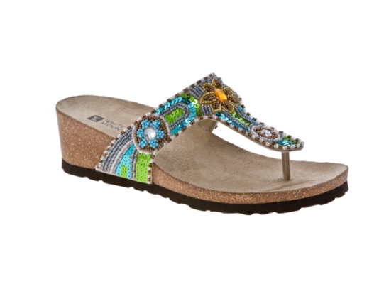White Mountain Colorful Beaded Wedge Sandal