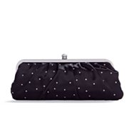 Lulu Townsend Jeweled Rouched Satin Clutch