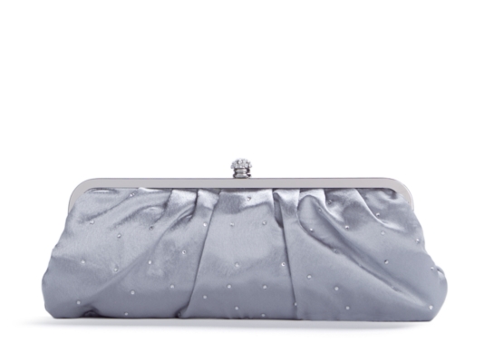 Lulu Townsend Jeweled Rouched Satin Clutch