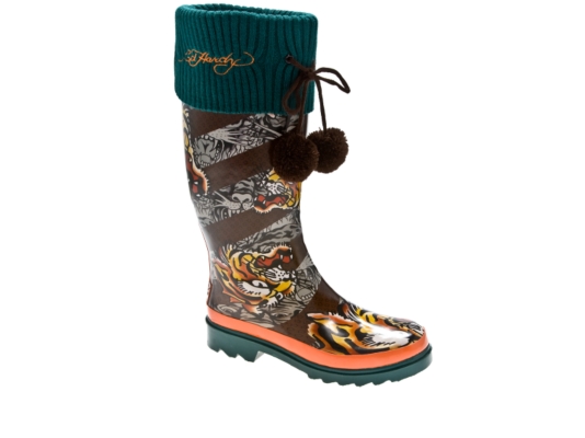 Ed Hardy Waterproof Rain Boot