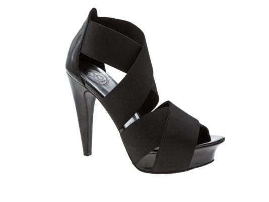 JS by Jessica Qutey Patent & Stretch Platform Sandal