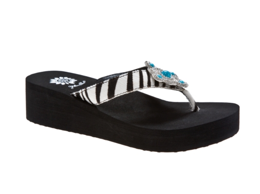 Yellow Box Addicted Animal Print Flip Flop