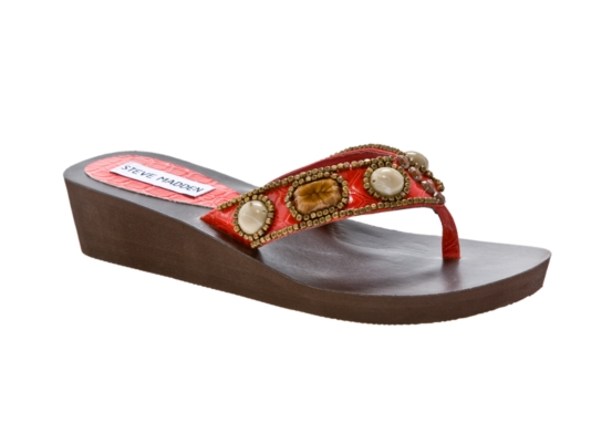 SM Nicks Beaded Wedge Flip Flop