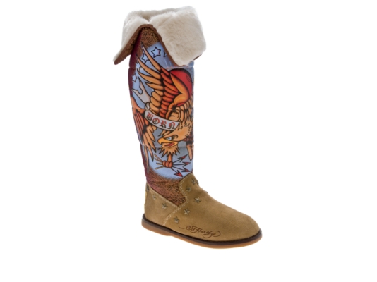 Ed Hardy Eagle Fur-Lined Boot