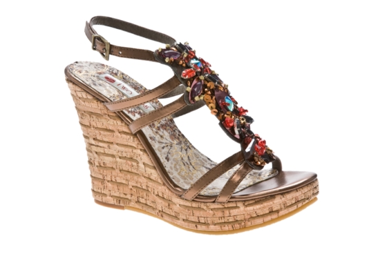 sandal jeweled wedge lips platform basket