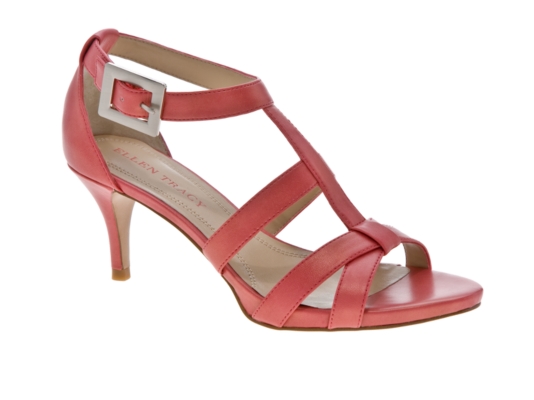 Ellen Tracy Vail Leather T-Strap Platform Sandal