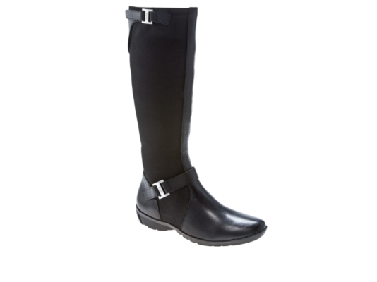Etienne Aigner Amber Leather and Stretch Riding Boot