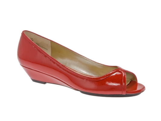 Me Too Ska Patent Peep Toe Wedge