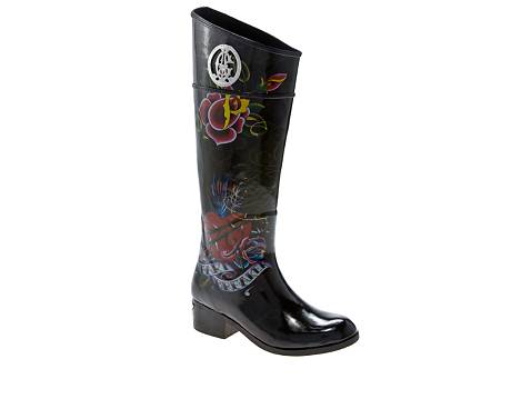 Christian Audigier Black Rain Boot | DSW