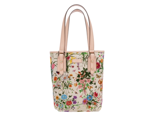 Gucci Small Floral Print Denim Tote
