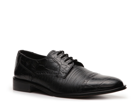 Giorgio Brutini Black Crocodile Embossed Oxford
