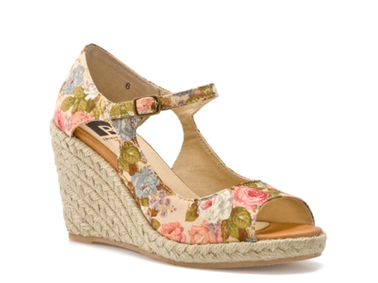 BC Footwear Hammock Floral Wedge Sandal