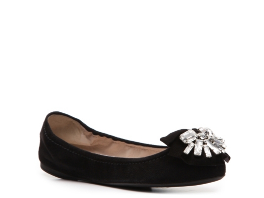 Miu Miu Suede Jeweled Flat 