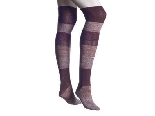 MeMoi Fairisle Texture Over The Knee Sock