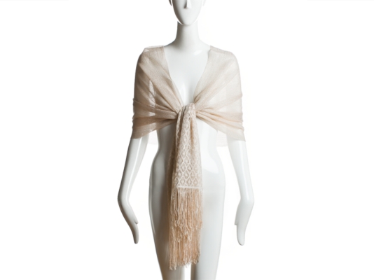 Audrey Brooke Lurex Fringe Wrap