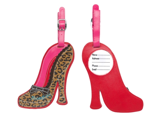 Fluff Leopard Pump Luggage Tag