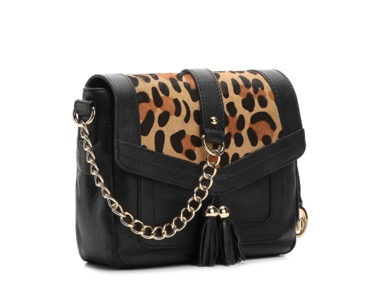 Audrey Brooke Leopard Leather Crossbody Bag