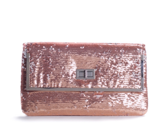 Lulu Townsend Sequined Metal Frame Clutch