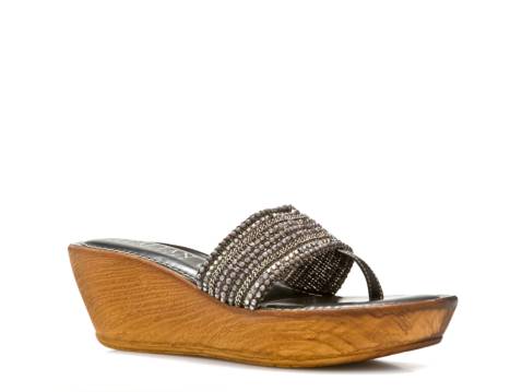 italian shoemakers black wedge sandals