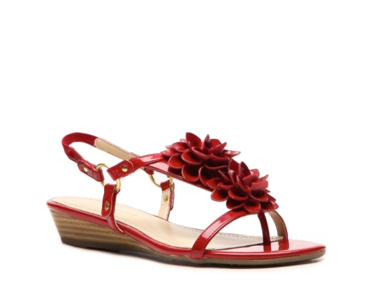 Adrienne Vittadini Vivian Patent Wedge Sandal