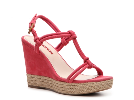 Prada Suede Wedge Sandal