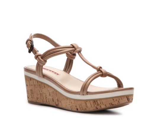 Prada Leather Wedge Sandal
