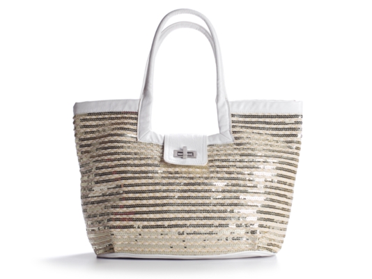 Kelly & Katie Sequin Straw Tote
