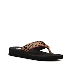 yellow box leopard print flip flops