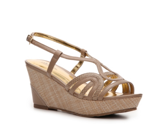 Charles by Charles David Argent Wedge Sandal