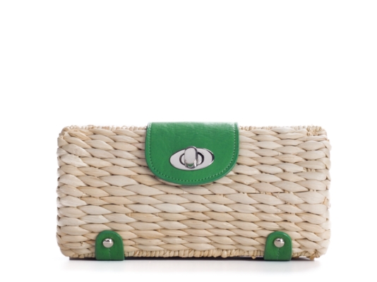 Kelly & Katie Hard Framed Straw Clutch