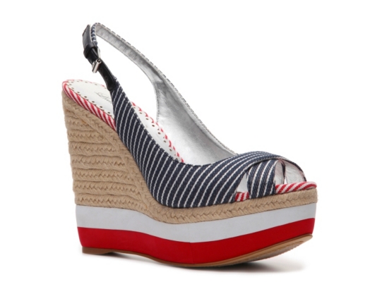 Lulu Townsend Valora Stripe Wedge Sandal