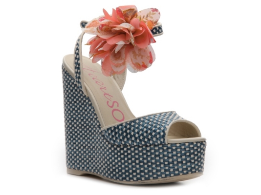 Heart Soul Flower Wedge Sandal