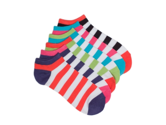 Poppie Jones Colorful Stripe Sock, 6 Pack