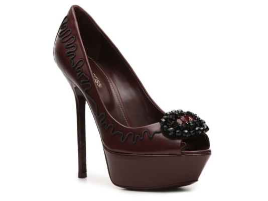Sergio Rossi Leather Embroidered Pump