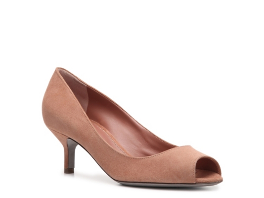 Sergio Rossi Peep Toe Suede Pump