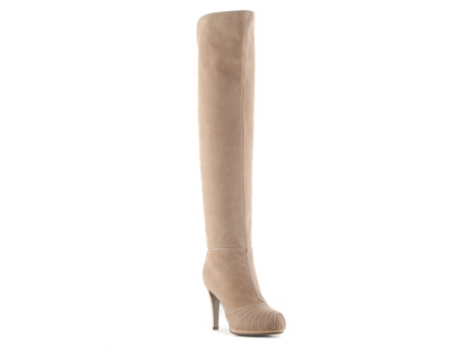 Sergio Rossi Suede & Leather Over the Knee Boot