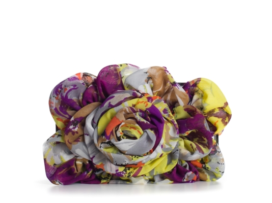 Lulu Townsend Flower Ruffle Box Clutch