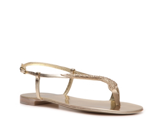 Giuseppe Zanotti Metallic Leather Flat Sandal