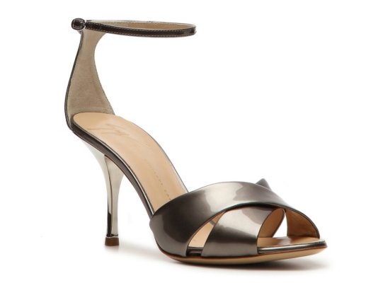 Giuseppe Zanotti Metallic Leather Peep Toe Sandal