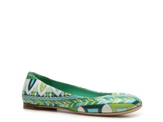 Emilio Pucci Printed Patent Leather Ballet Flat