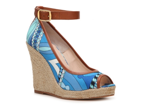 Emilio Pucci Printed Canvas Wedge Pump