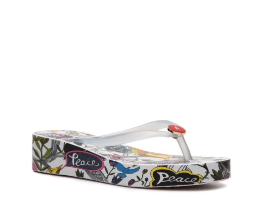 Sakroots Printed Wedge Flip Flop